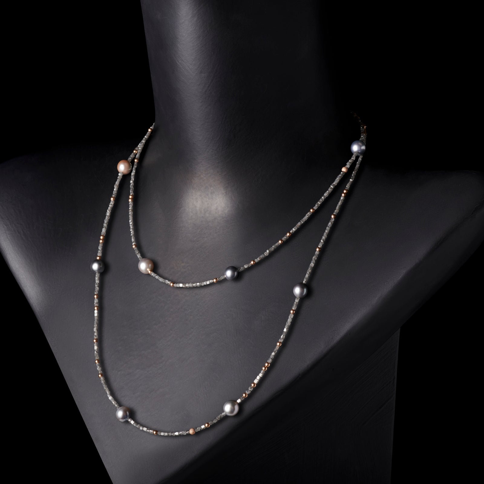A delightful Tahitian Pearl & Diamond Necklace