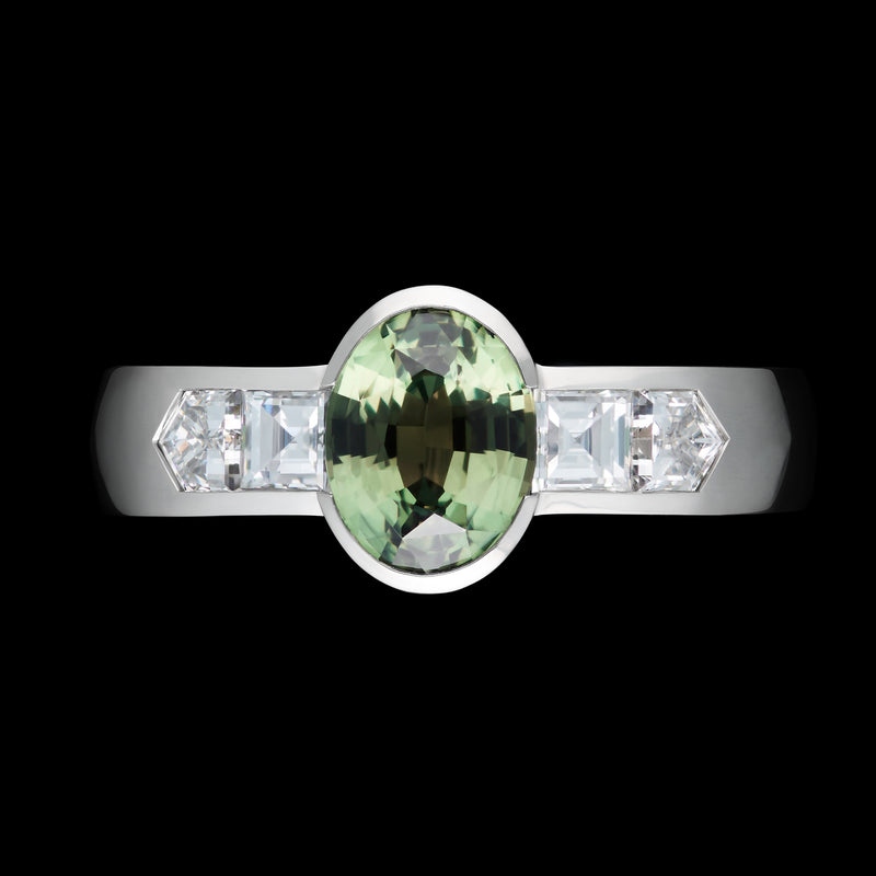 A Rarity. A Natural Alexandrite & Diamond Ring