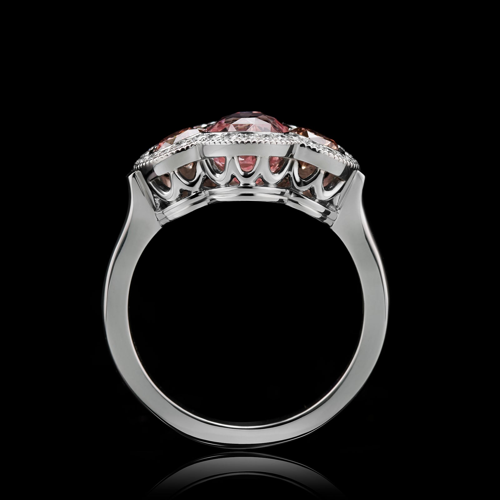 A Padparadscha Sapphire & Pink Diamond Ring