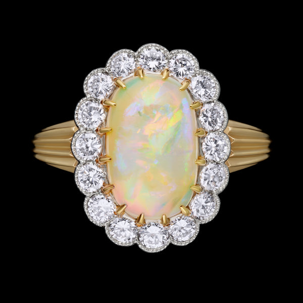 A Very Special Opal & Diamond Cluster Ring