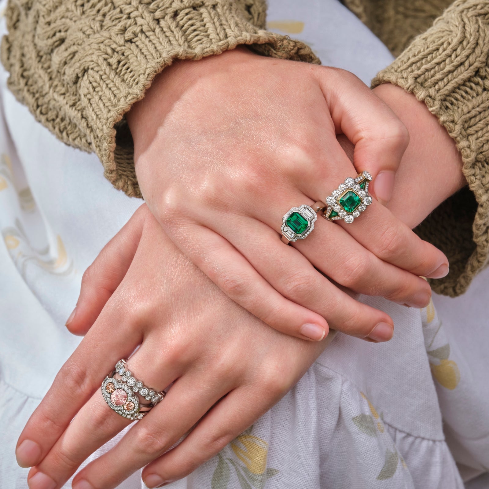 A Padparadscha Sapphire & Pink Diamond Ring