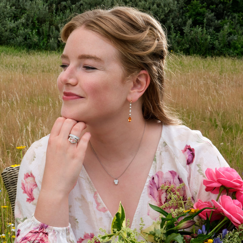 A Padparadscha Sapphire & Pink Diamond Ring