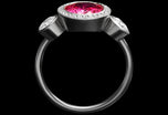 An exceptional pink spinel & diamond cluster ring