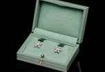 Cinquefoil floral diamond cluster earrings