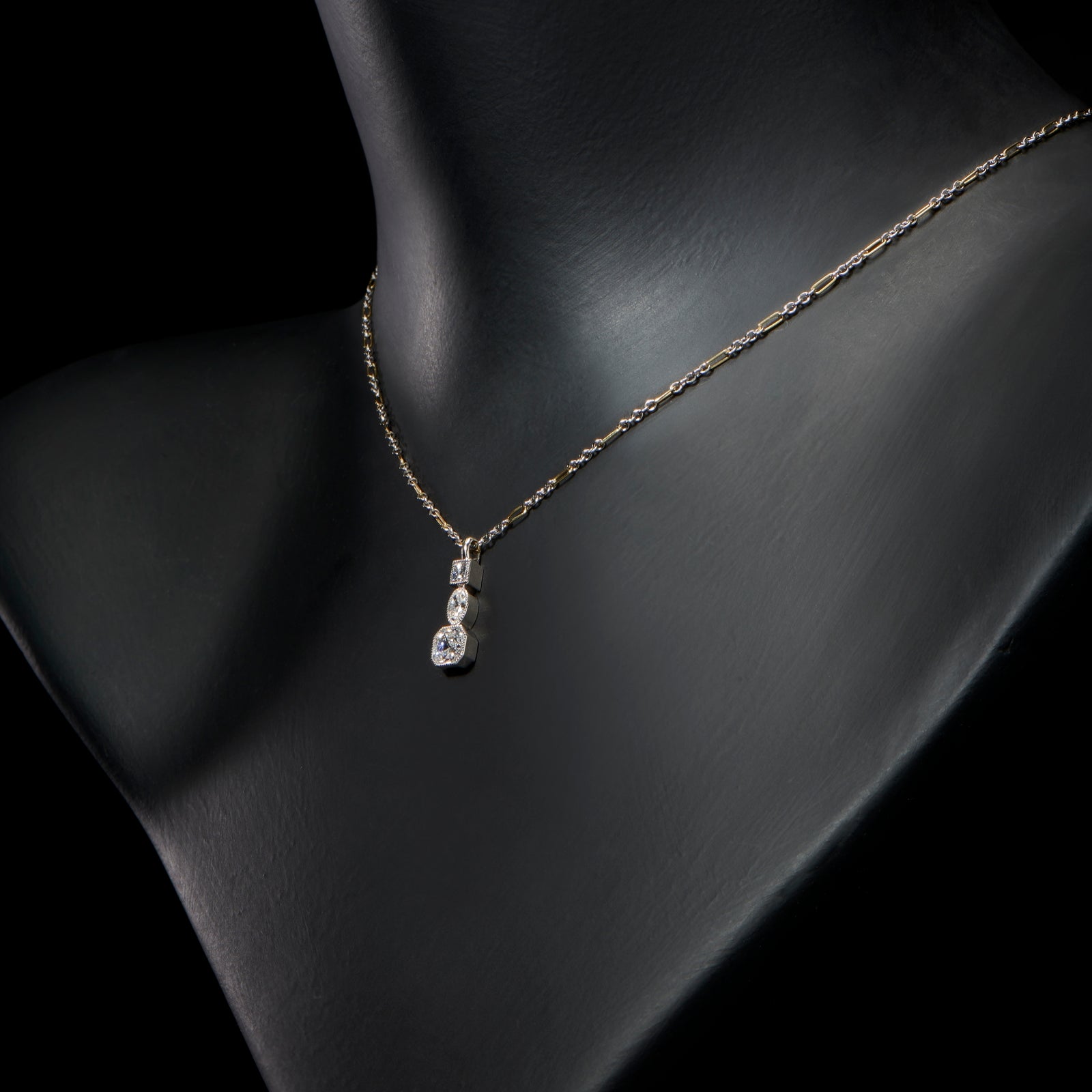 A one-off 1920s inspired diamond negligee pendant