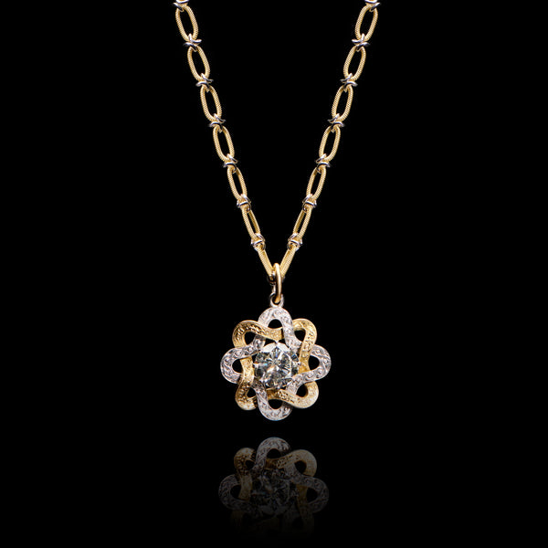 A unique diamond single stone pendant
