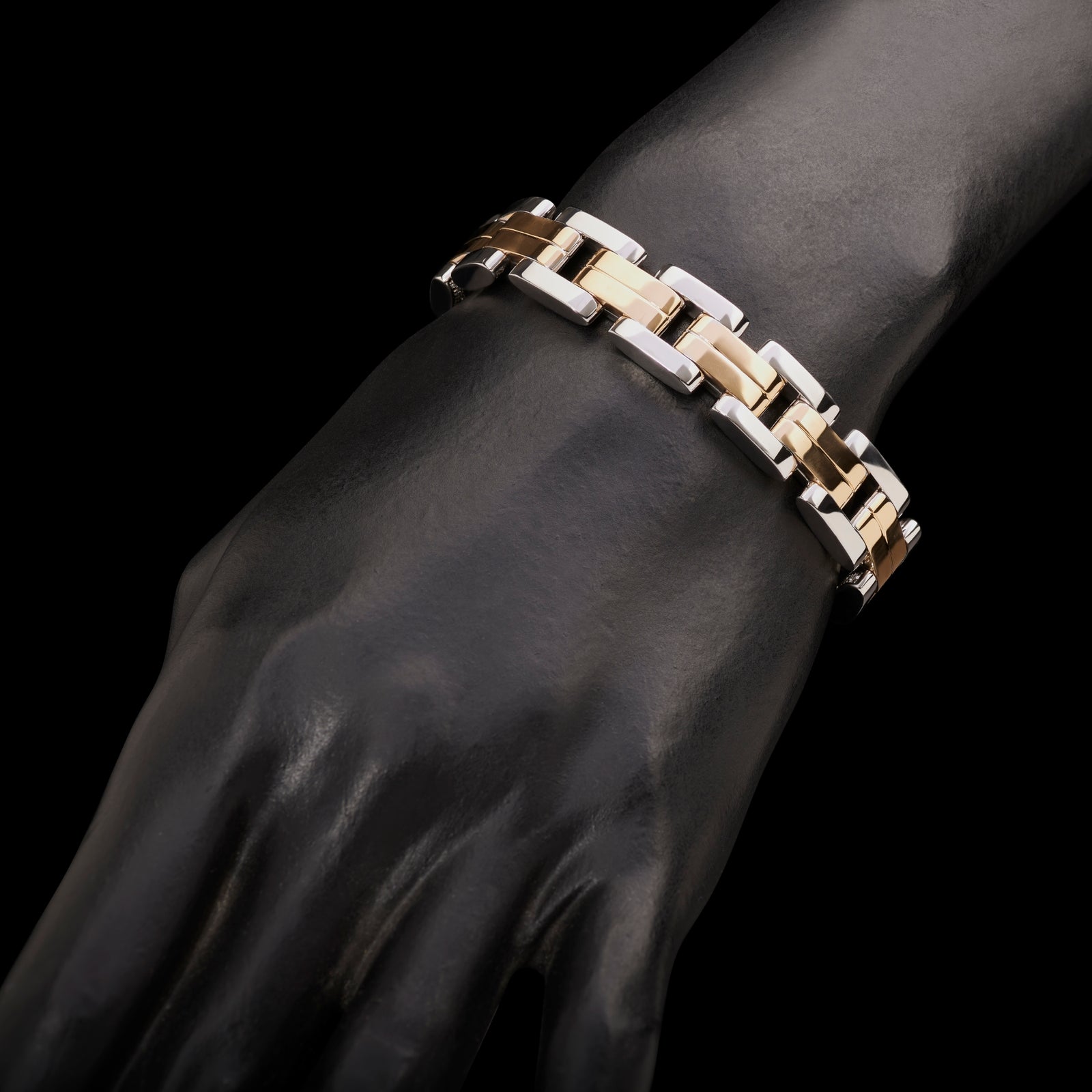 A reversible 18 carat rose & white gold diamond set bracelet