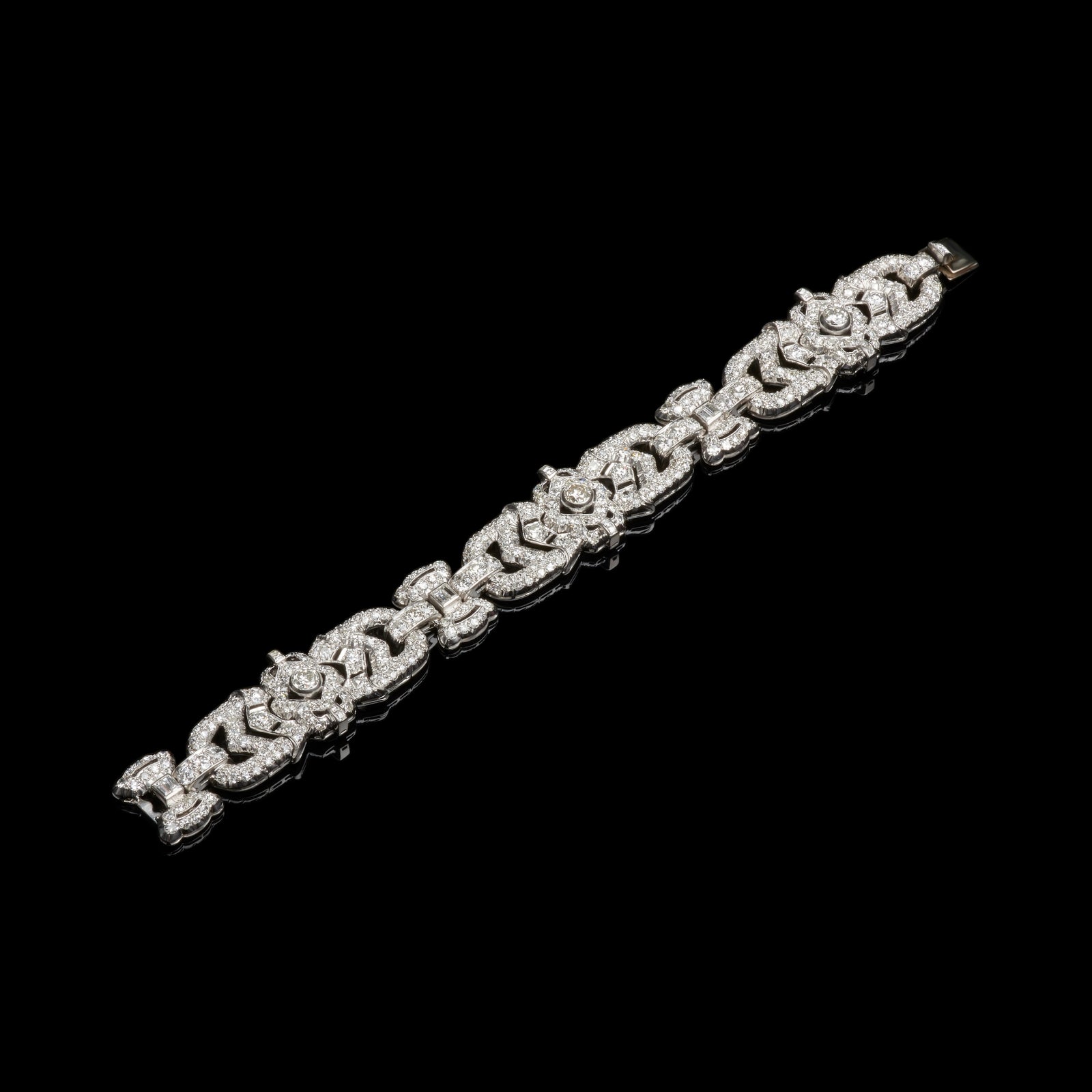 An Art Deco diamond bracelet, made in the 1930s.