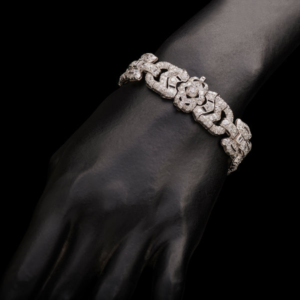 An Art Deco diamond bracelet, made in the 1930s.