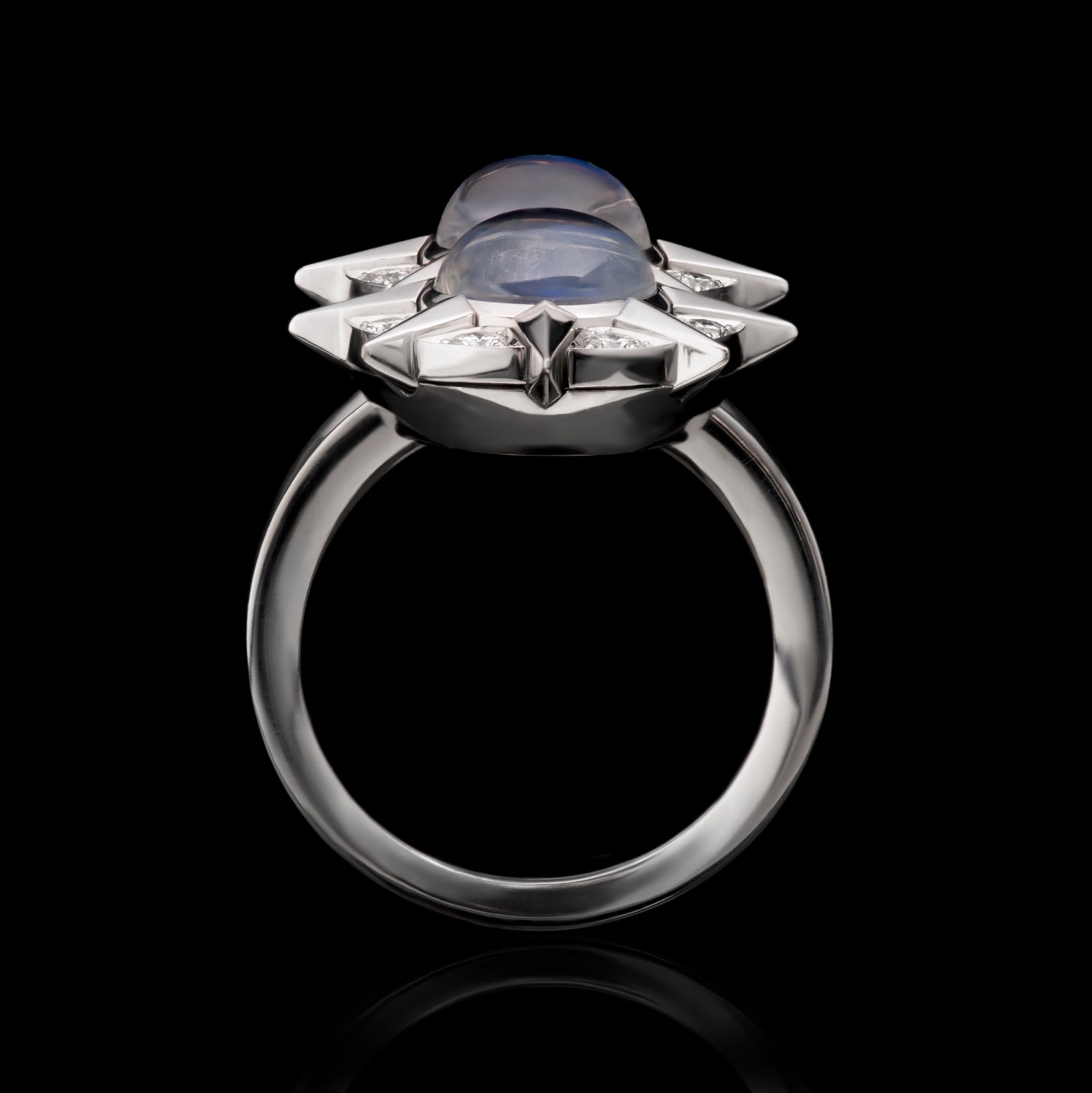 'Supanova' A unique moonstone & diamond ring