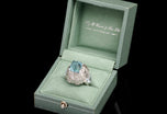 'The Comet' A Spectacular Carved Aquamarine & Diamond Cluster Cocktail Ring