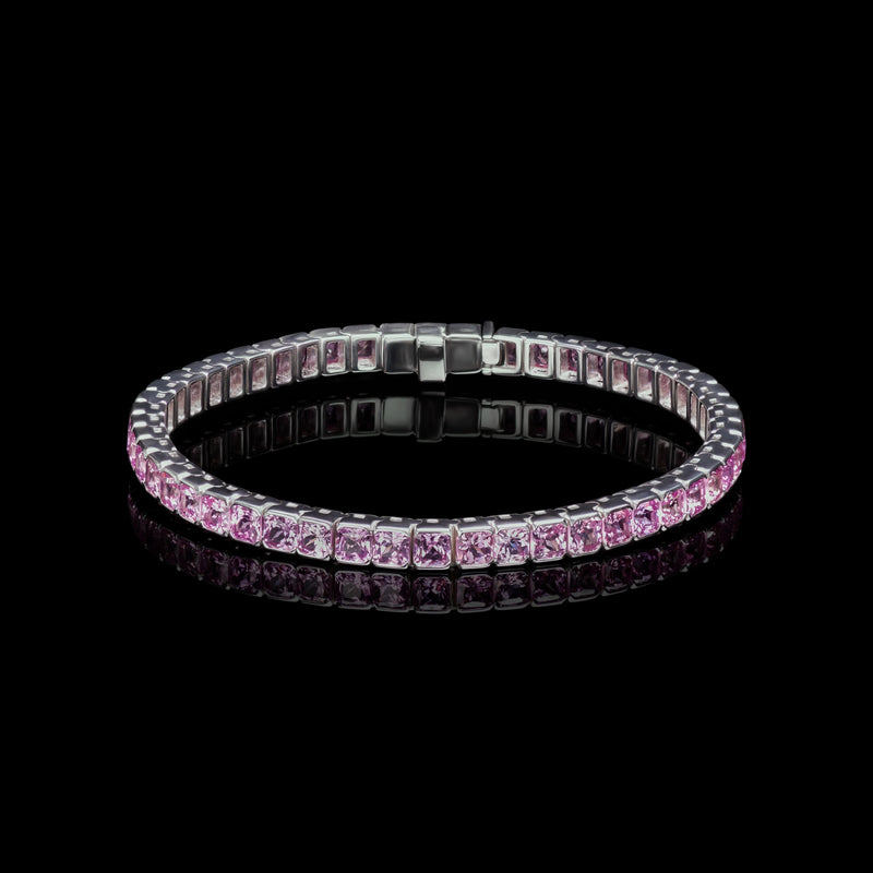 An Astonishing All Pink Sapphire Line Bracelet