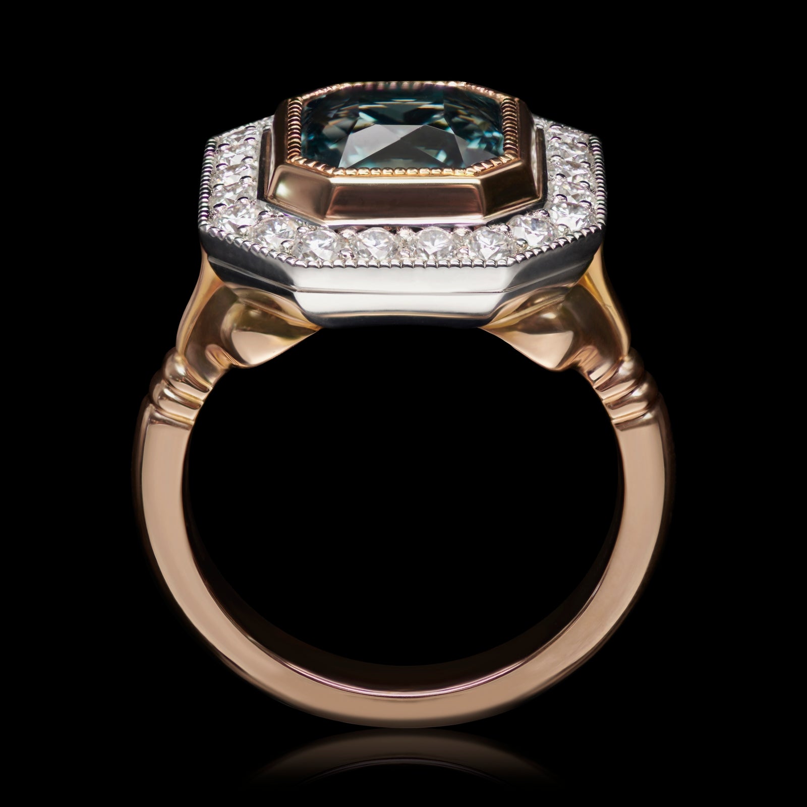 A Unique & Remarkable Sapphire & Diamond Cluster Ring