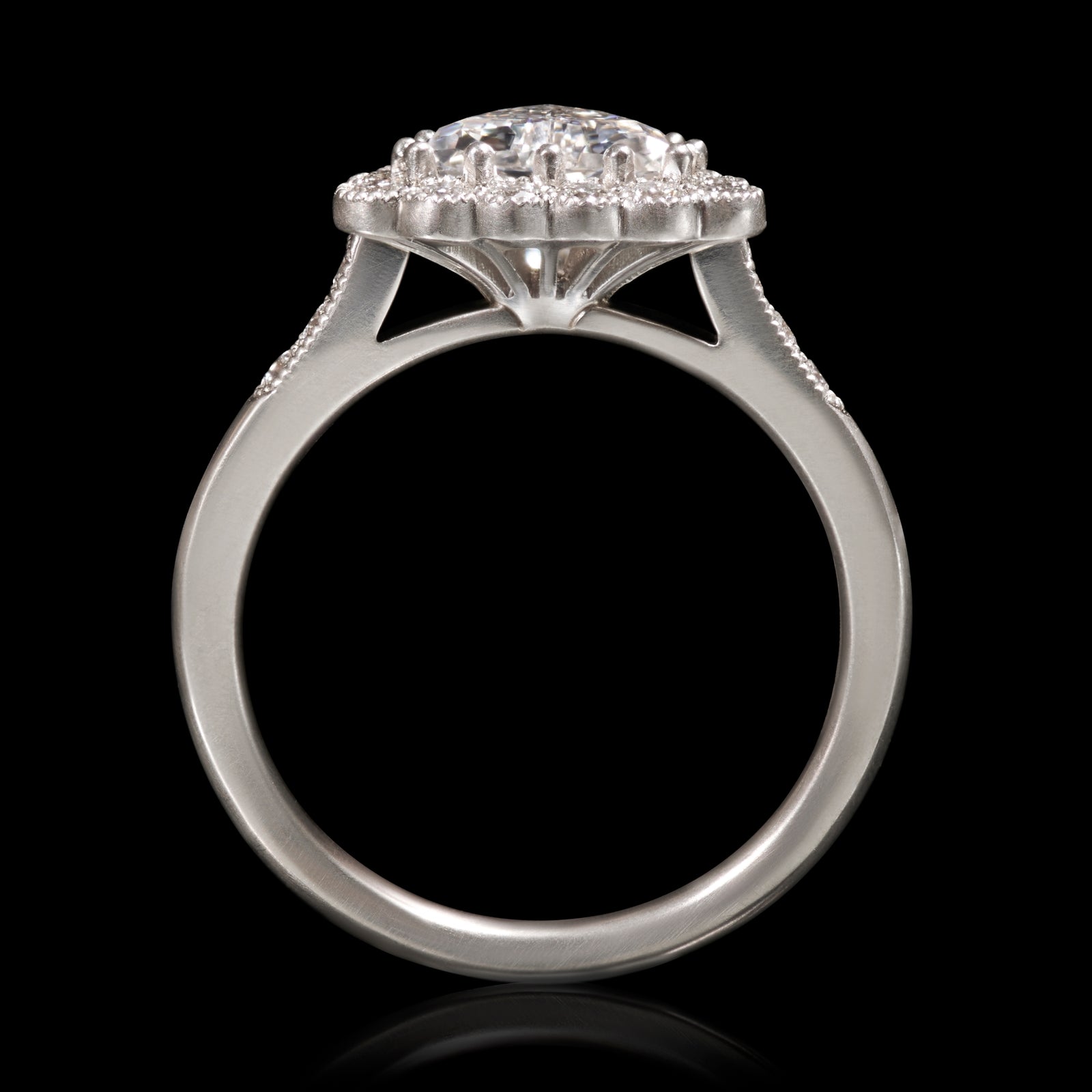 A unique Trilliant cut Diamond cluster ring