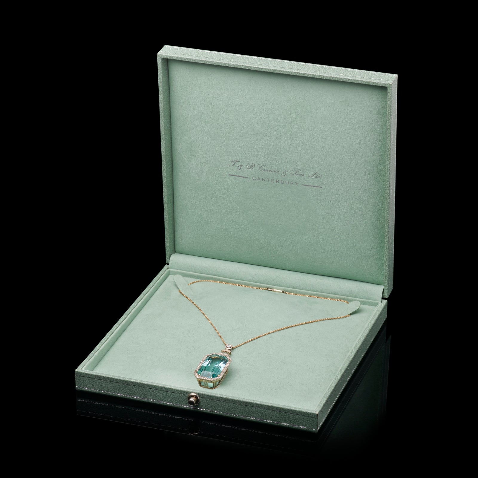 A Magnificent 1920s Aquamarine & Diamond Pendant