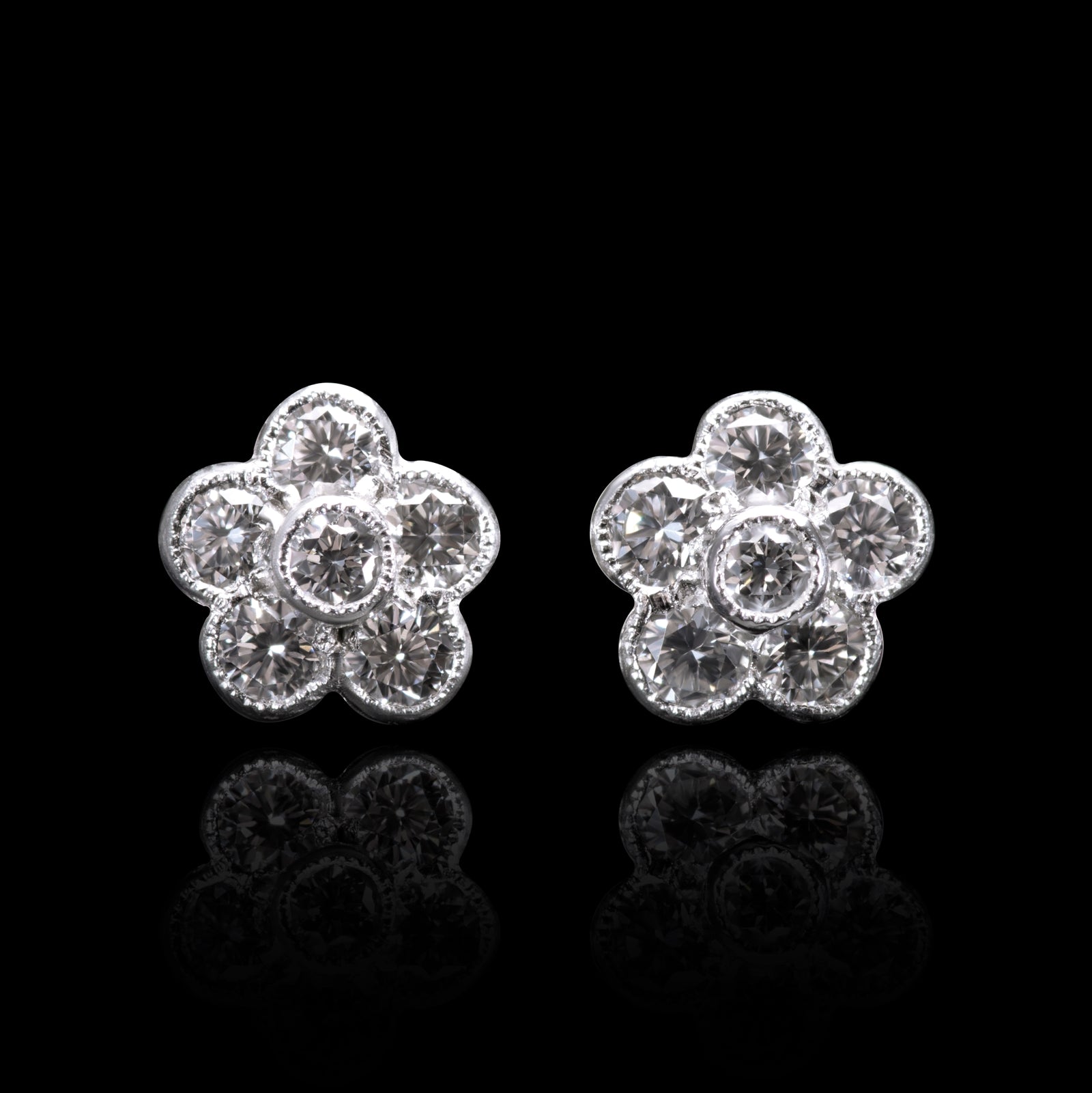 Forget-Me-Not Diamond Cluster Earrings