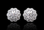 Floral Diamond Cluster Earrings