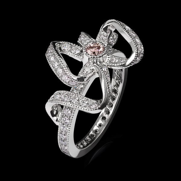 A Cousins Pink Diamond Bow Ring