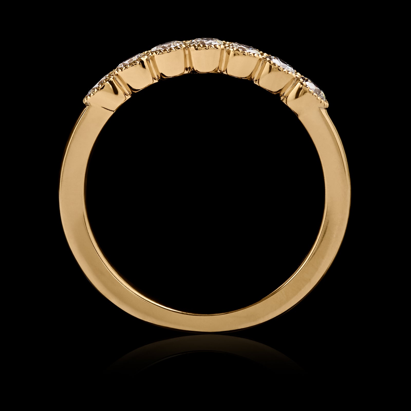 A Classically Elegant Seven Stone Diamond Half Hoop Eternity Ring