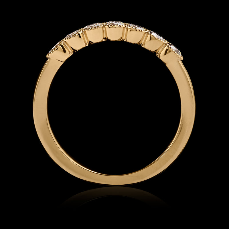 A Classically Elegant Seven Stone Diamond Half Hoop Eternity Ring