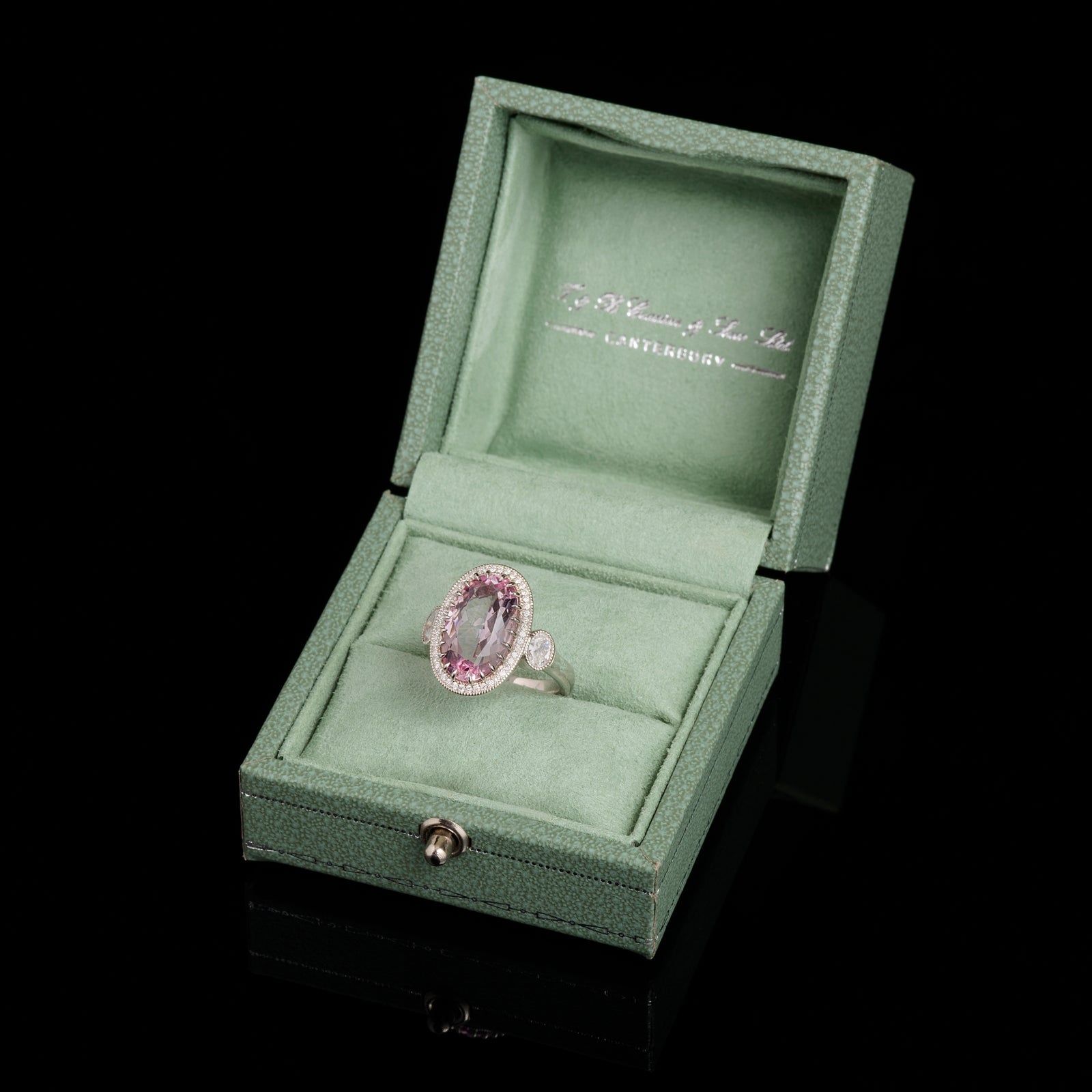 A Cousins Oval Morganite & Diamond Cluster Ring