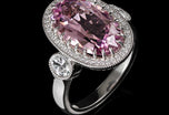 A Cousins Oval Morganite & Diamond Cluster Ring