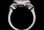 A Cousins Oval Morganite & Diamond Cluster Ring