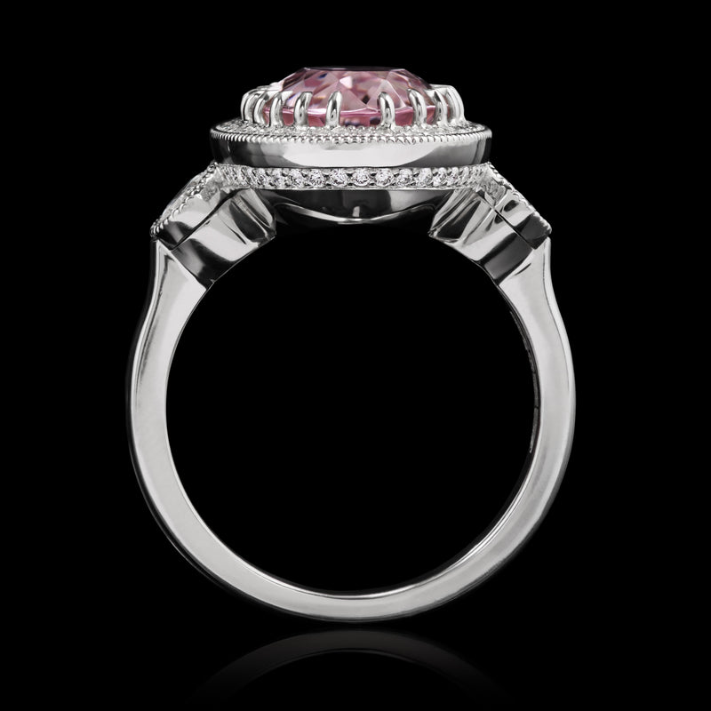A Cousins Oval Morganite & Diamond Cluster Ring
