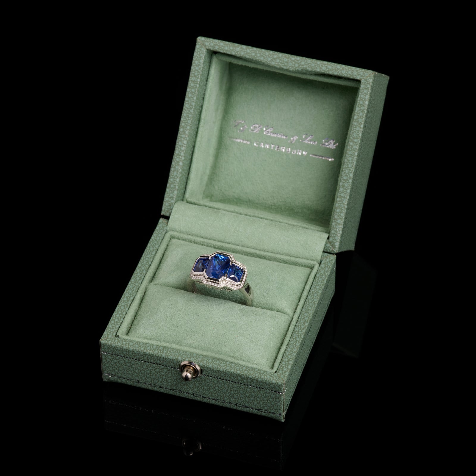 A Three Sapphire Cluster Ring