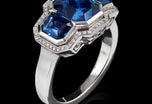 A Three Sapphire Cluster Ring