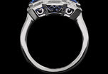 A Three Sapphire Cluster Ring