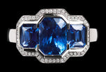 A Three Sapphire Cluster Ring