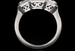 A Three Stone Aquamarine & Diamond Cluster Ring