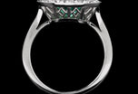 A Very Special Lagoon Green Tourmaline & Diamond Cluster Ring