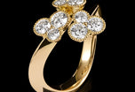 A diamond triple trefoil entwined cluster ring