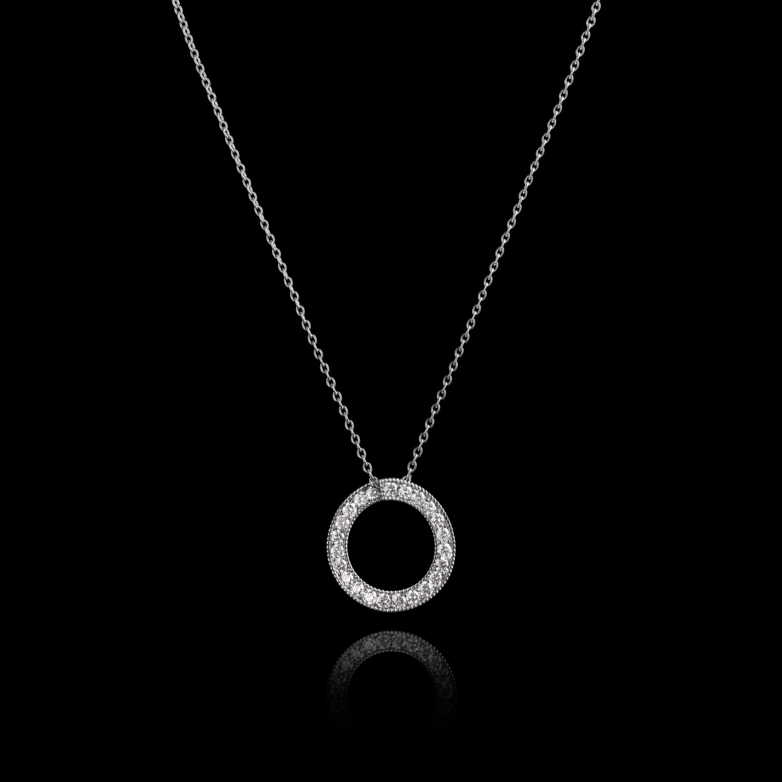 A diamond circlet pendant in Platinum