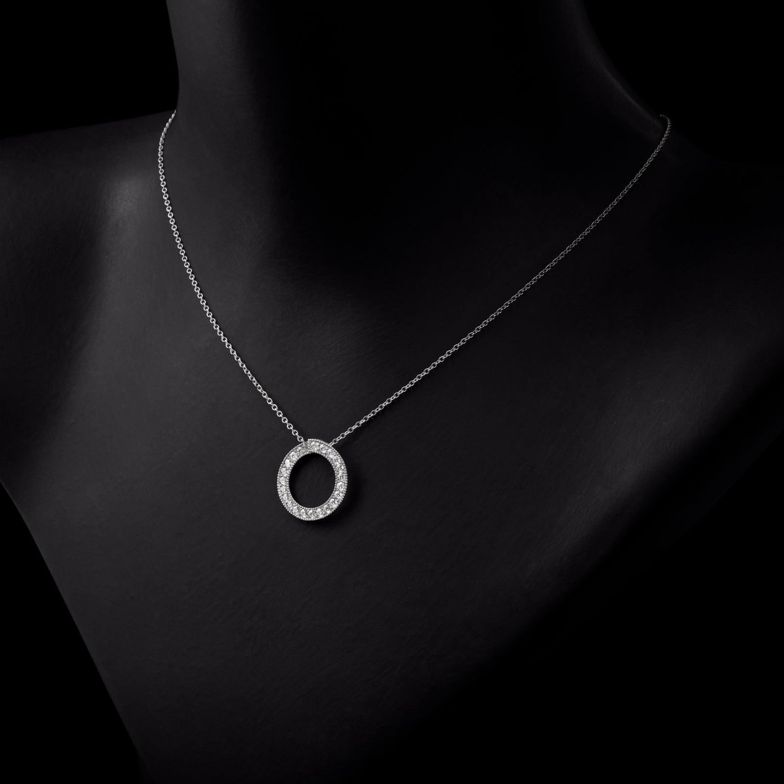 A diamond circlet pendant in Platinum
