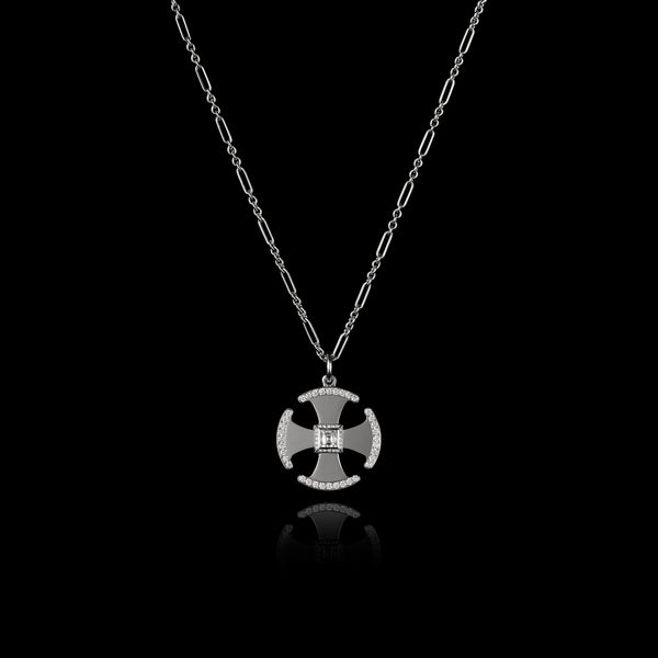 Cousins Diamond Set Canterbury Cross Pendant & Chain.