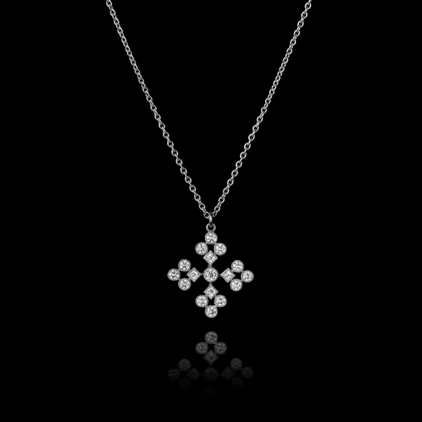 The impossible snowflake. A diamond pendant.