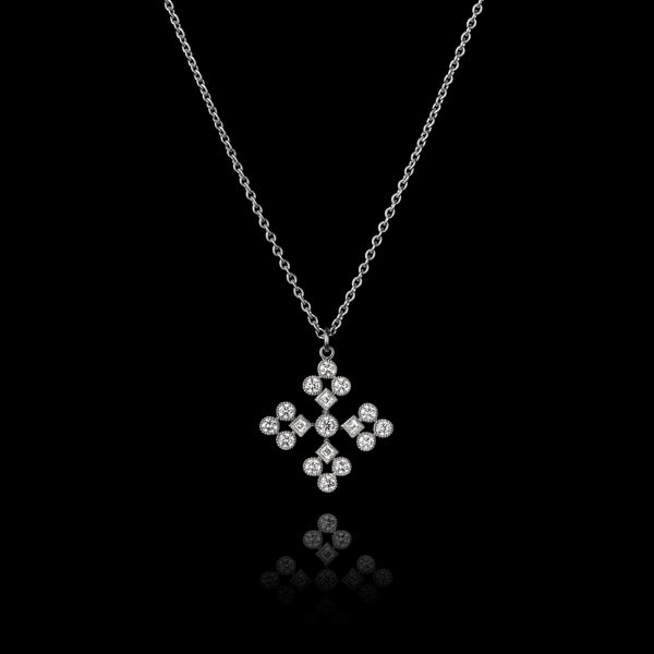 The impossible snowflake. A diamond pendant.