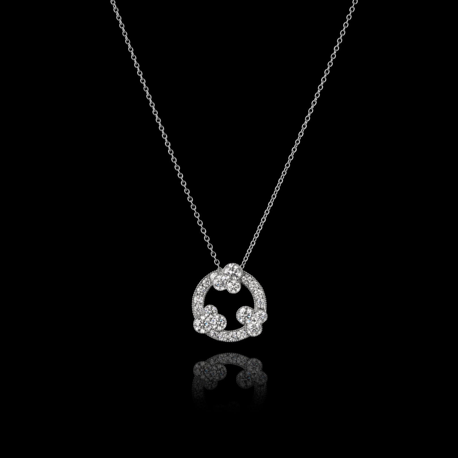 Diamond Triple Trefoil Circlet Pendant