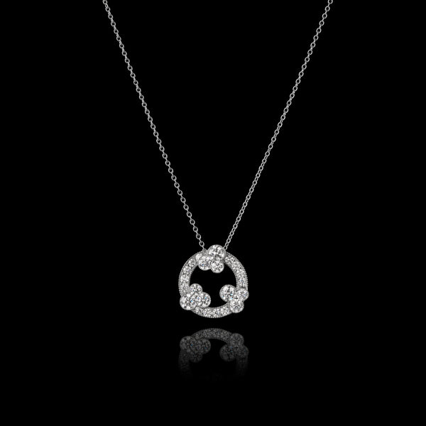 Diamond Triple Trefoil Circlet Pendant