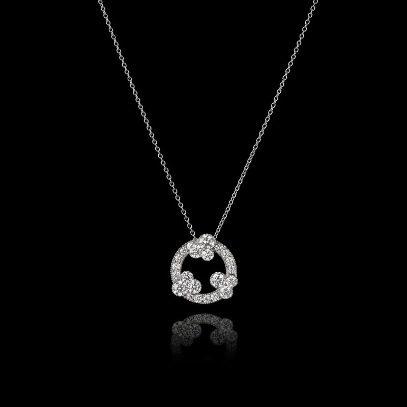 Diamond Triple Trefoil Circlet Pendant