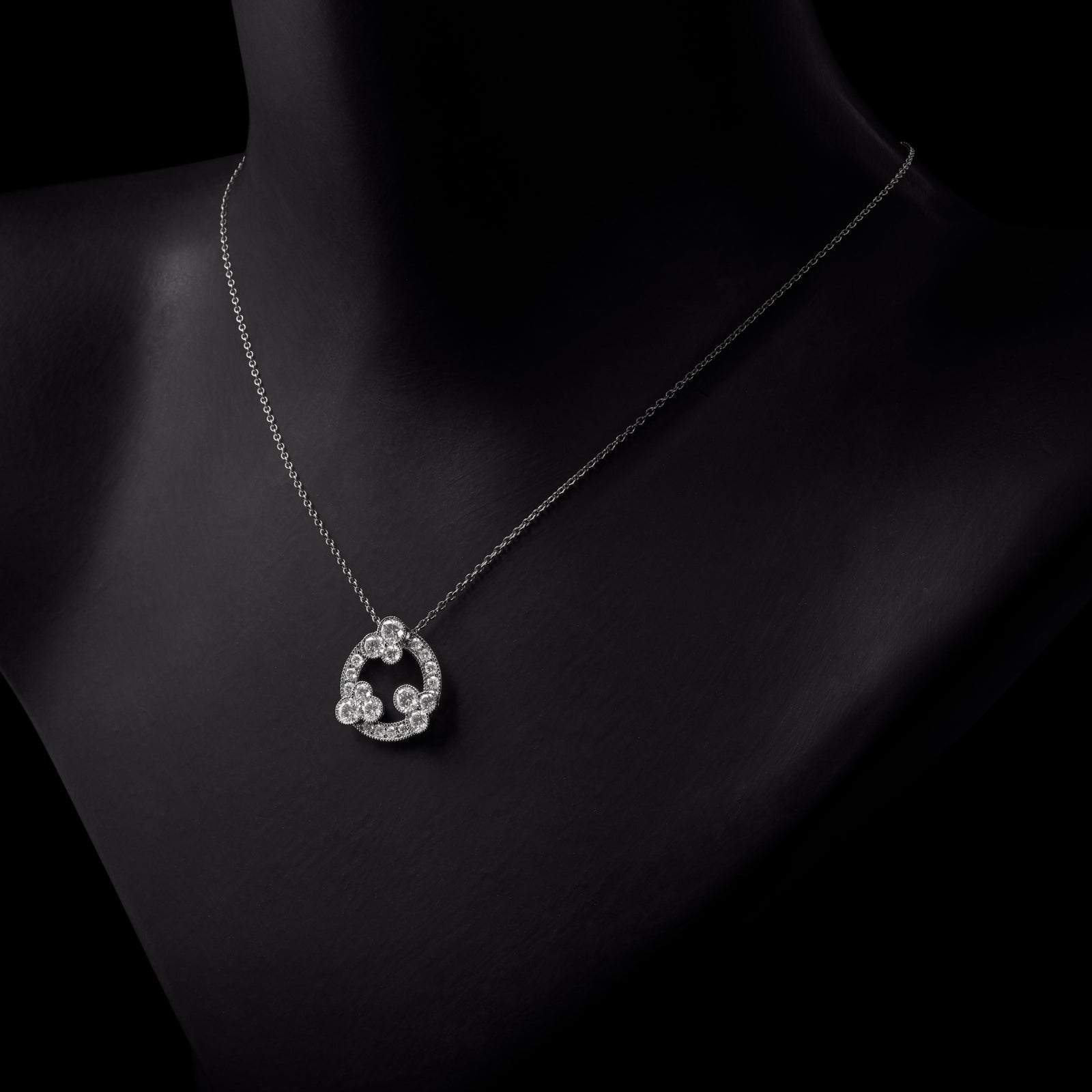Diamond Triple Trefoil Circlet Pendant