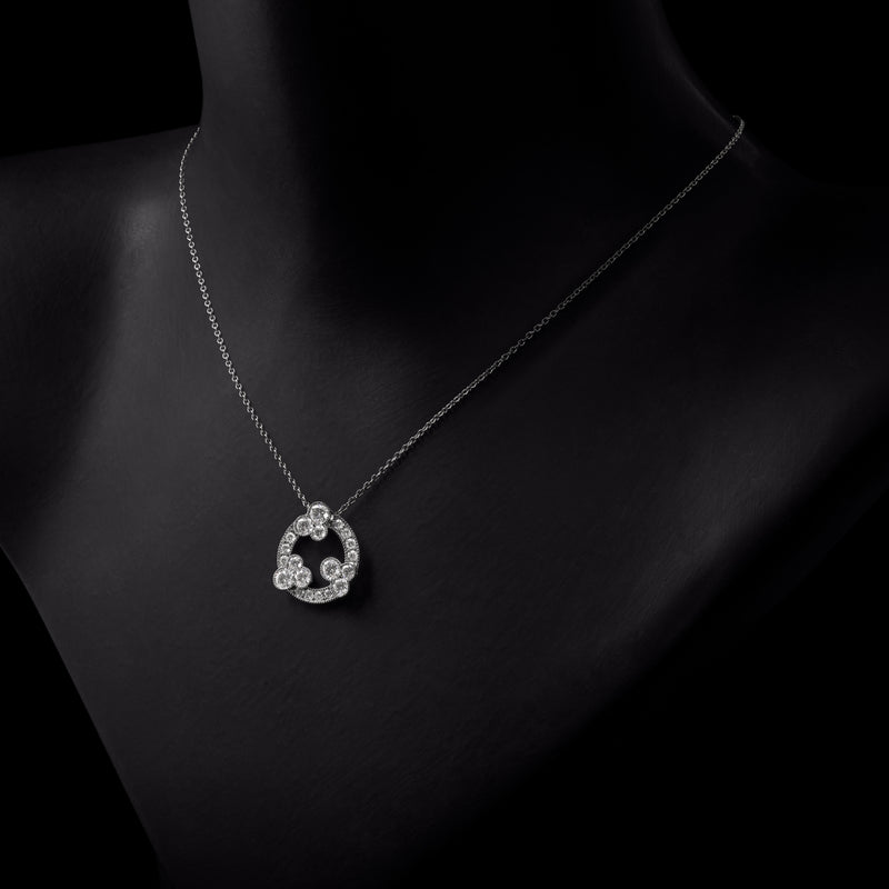 Diamond Triple Trefoil Circlet Pendant