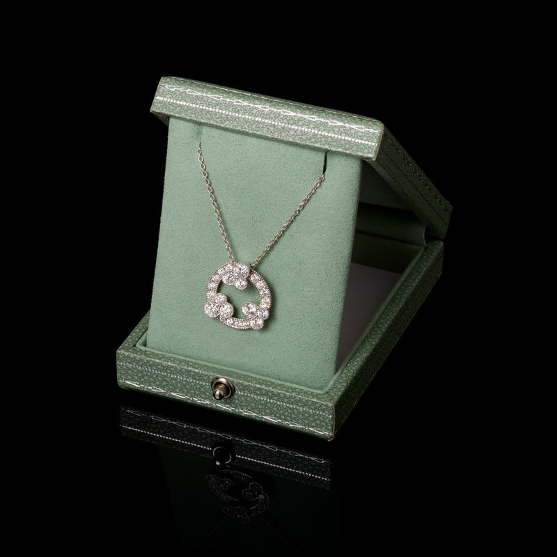 Diamond Triple Trefoil Circlet Pendant