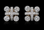 All Platinum Kiss Diamond Cluster Earrings