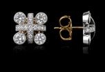 All Platinum Kiss Diamond Cluster Earrings