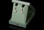 A Pair of Diamond Trefoil Drop Earrings with Diamond Set Hook Fittings