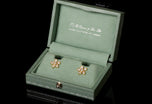 Cinquefoil floral diamond cluster earrings